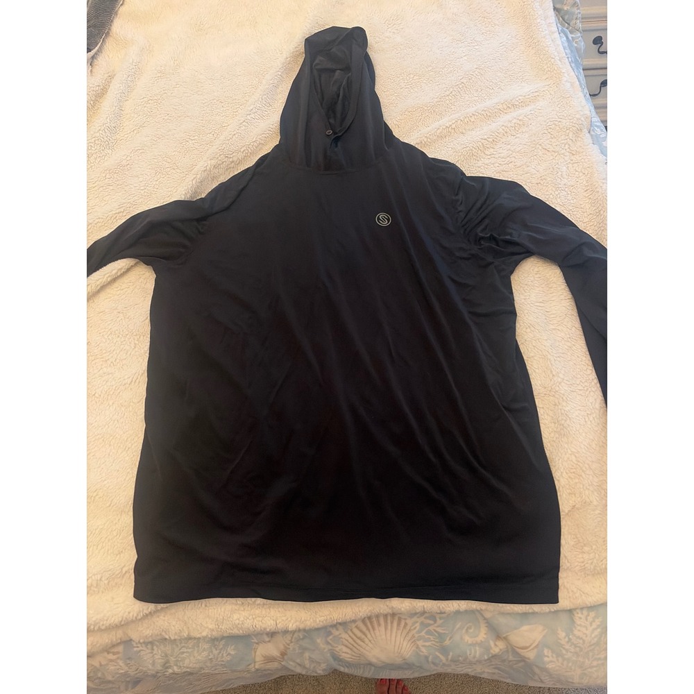 Scales Mens Long Sleeve Performance Hoodie Black Sun fishing Protection Shirt XL
